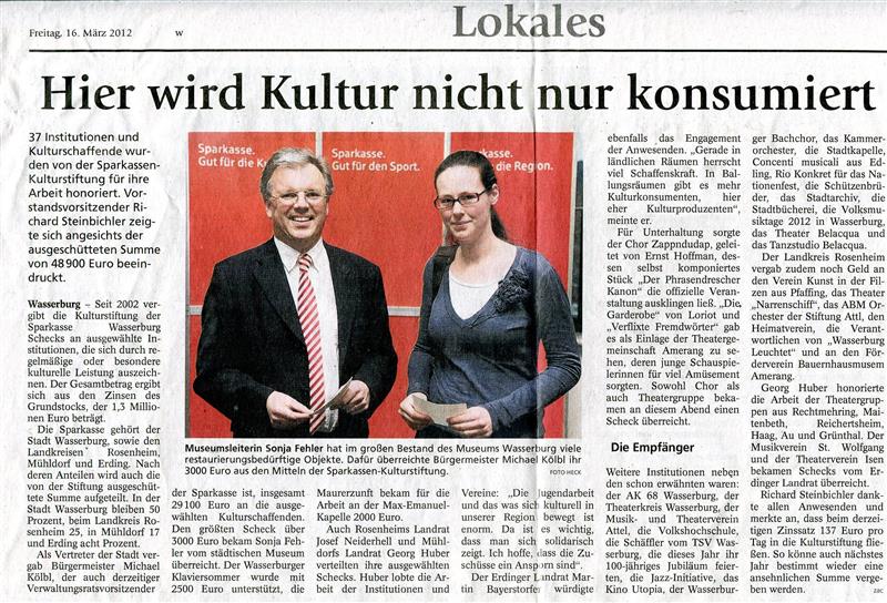 02.03.2012 Kulturstiftung der Sparkasse